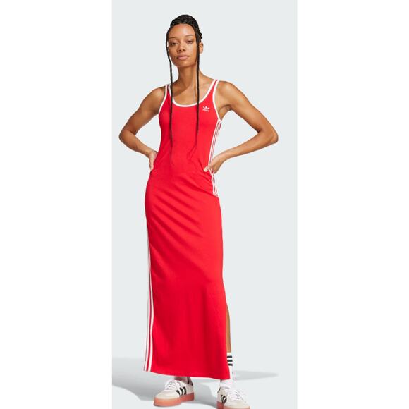 NEW ADIDAS ORIGINALS 3S Tank Dress Women's US Size Medium Red - Picture 1 of 6